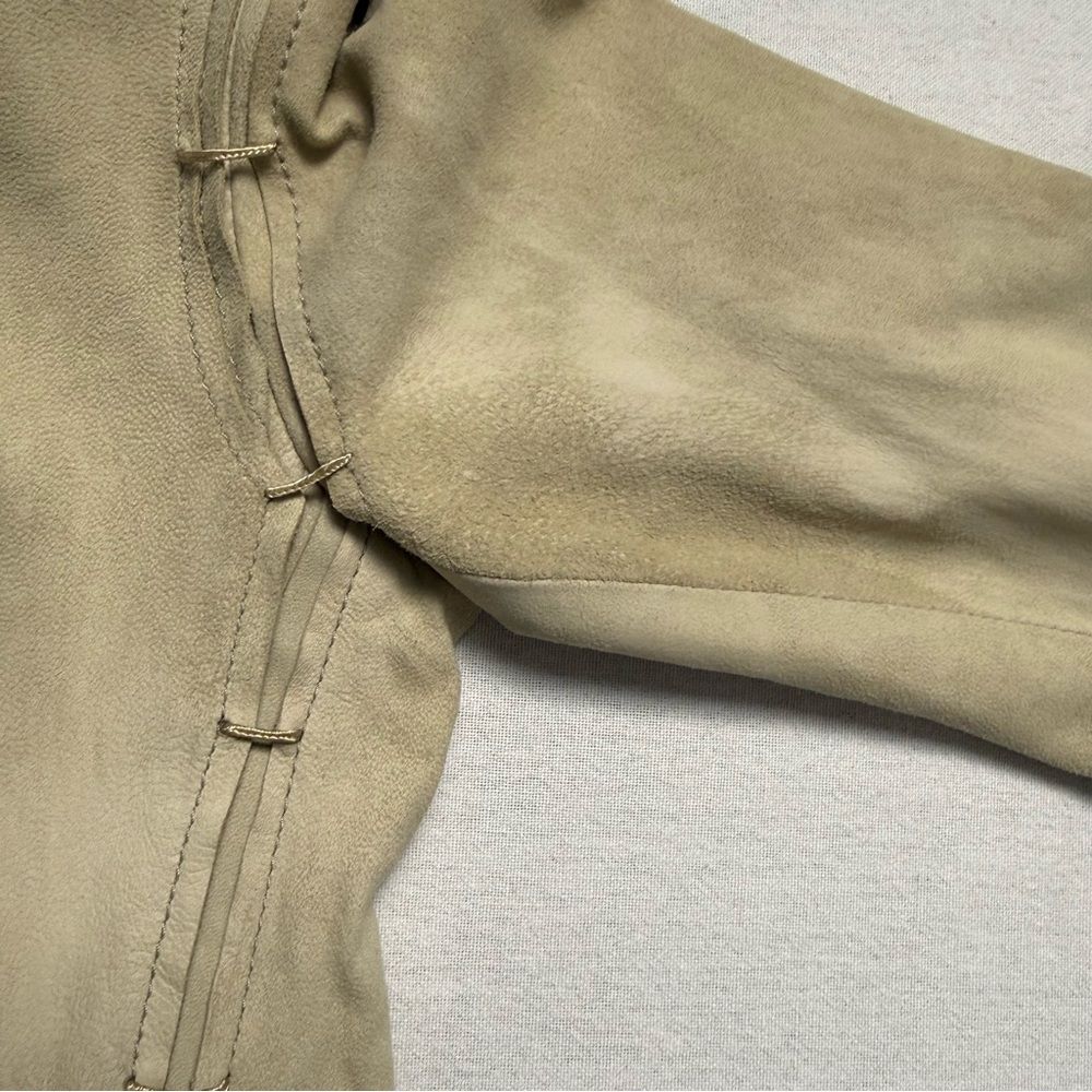 Free People Goat Suede Jacket Draped Lapel Boho Moto Size 2 - Picture 12 of 15